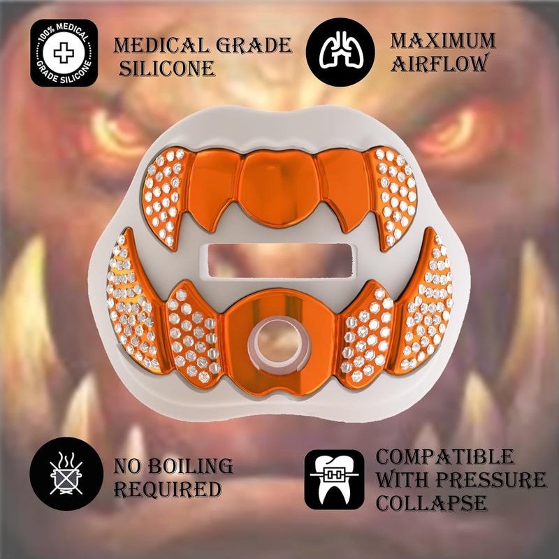 LeCool Football Mouth Guard with Connected Strap- 3D Beast Chrome Adult and Youth Mouth Guard-Mouth Piece for Sports for Maximum Air Flow and Teeth Protection - Image 3